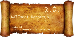 Kümmel Dorottya névjegykártya